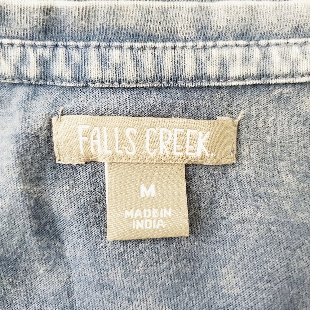Falls Creek Distressed Blue Short Sleeve Size M - Picture 7 of 9
